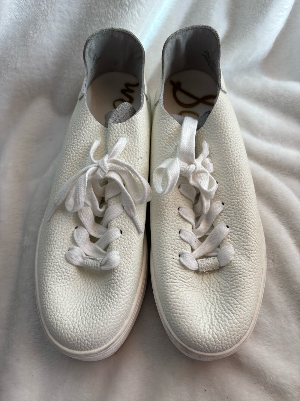 Sam Edelman Pippy White Leather Platform Sneaker Size 9.5